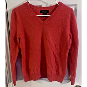 Tahari Coral Pink 100% 2-PLY Cashmere Jumper Size L